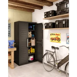 Keter Detroit XL Hoge Kast - 4 planken - 89x54x182cm - Zwart New