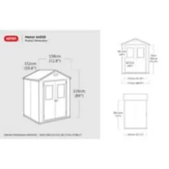 Keter Manor 65 Tuinhuis - 158x152x226 cm - Antraciet New