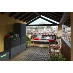 Keter Moby hoge kast - 4 planken - 80x44x182 cm - Antraciet Clearance