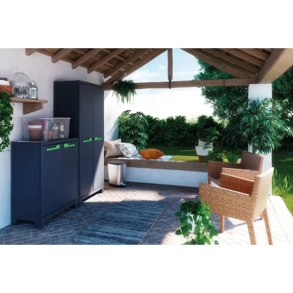 Keter Moby lage kast - 2 planken - 80x44x100 cm - Antraciet New