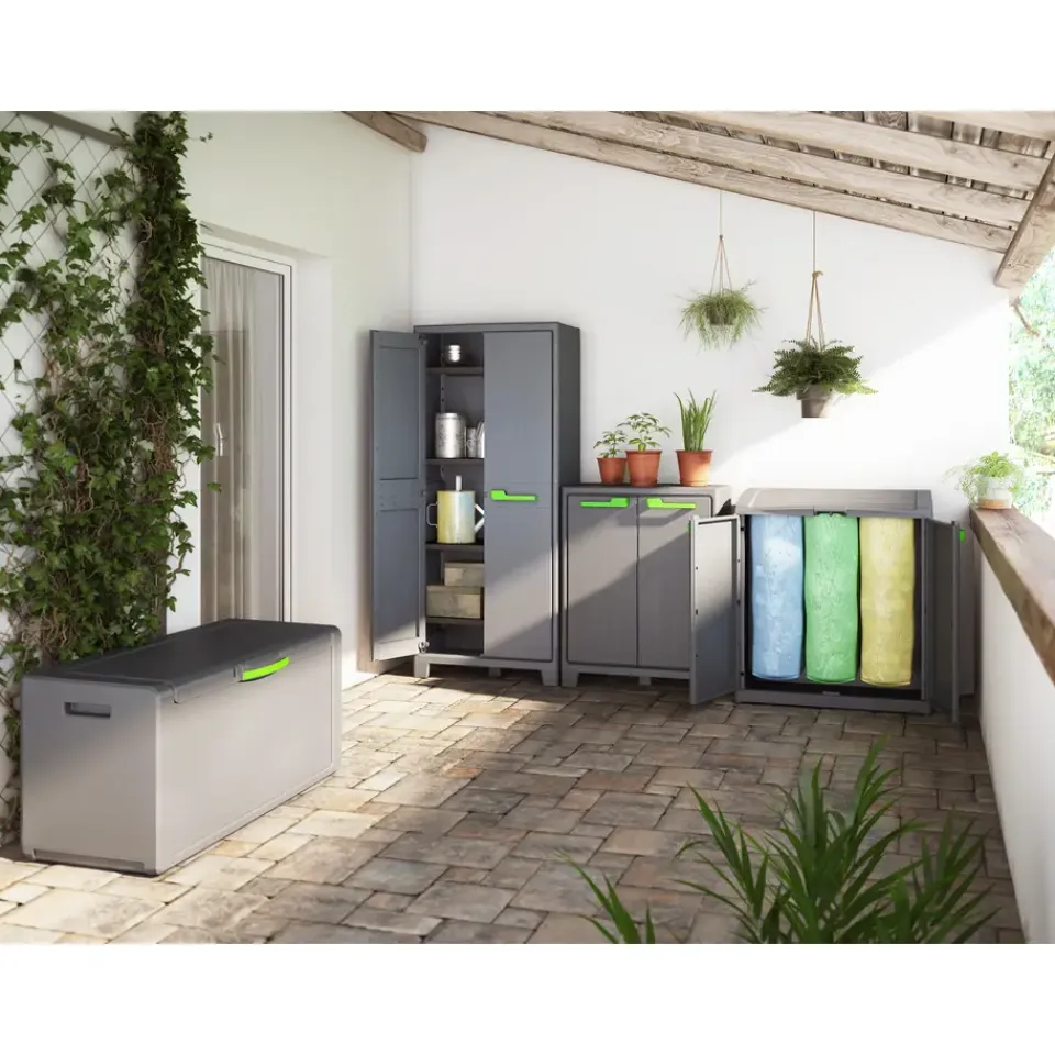 Keter Moby lage kast - 2 planken - 80x44x100 cm - Antraciet New