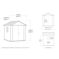 Keter Newton 757 Tuinhuis - 223,8x230x246cm - Grijs Best