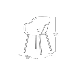 Keter Noa Tuinstoel - 2 stuks - 55x56.5x80cm - metalen onderstel - Vintage green Online