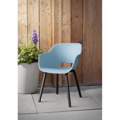 Keter Noa Tuinstoel - 2 stuks - 55x56.5x80cm - metalen onderstel - Blauw Outlet