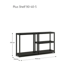 Keter Plus Shelf 90/5 - 5 Planken - 90x40x182cm - Zwart New