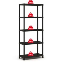 Keter Plus Stellingrek 80/5 - 5 Planken - 80x40x187 cm - zwart Clearance