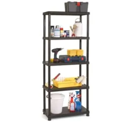 Keter Plus Stellingrek 80/5 - 5 Planken - 80x40x187 cm - zwart Clearance