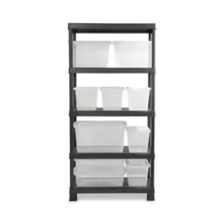 Keter Plus Stellingrek 80/5 - 5 Planken - 80x40x187 cm - zwart Clearance