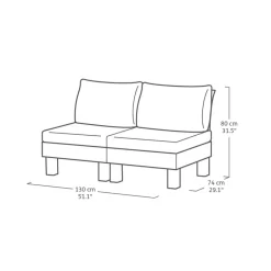 Keter Signature Elements Balkonset 2 personen - met groene kussens - Cappuccino Best