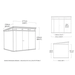Keter Venetian Pent 97 Tuinhuis - 279x218x226cm - Bruin Sale