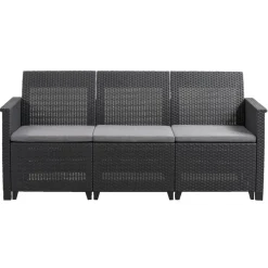Keter 3-zits loungebank Emma - antraciet - 74xx163x74 cm Online