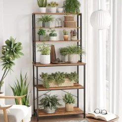 Vasagle Keukenkast - Keukenrek staand - Industrieel - Bruin - Zwart - 80 x 40 x 167 cm Online