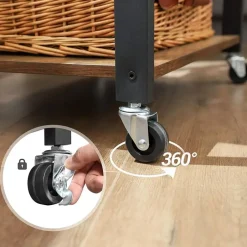 Merkloos Keukentrolley - 3 niveaus - 6 haken - 60x89x40 cm - vintage bruin Hot