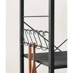 Merkloos Keukentrolley - Serveerwagen - Keukentrolley op Wieltjes - 89 x 60 x 40 - Zwart Outlet