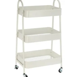 Storage Solutions Keukentrolley - wit - metaal - 79x44x32 cm - 3 niveaus New