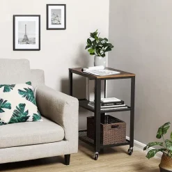 Vasagle Keukentrolley Bill 2 legplanken - rustiek bruin/zwart Clearance