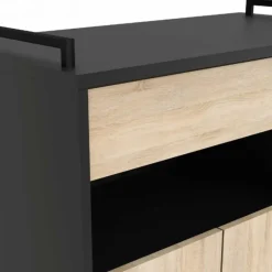 CBA Keukentrolley Inès-ruwe eik/zwart Clearance