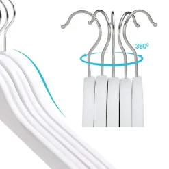 ACAZA Kinder Kledinghangers in Hout - 20 Stuks voor Kleuters - 360° Haak - Wit Hot