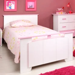 Leen Bakker Kinderbed Kiki - wit/roze - 90x200 cm Hot