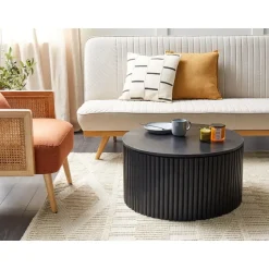 Beliani KIRKWOOD - Salontafel - Zwart - Mangohout Outlet