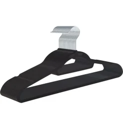 Merkloos Kledinghangers - antislip - 20 stuks - zwart Outlet