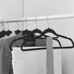 Merkloos Kledinghangers - antislip - 20 stuks - zwart Outlet