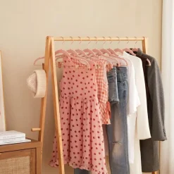 Merkloos Kledinghangers - Broekhangers - 20 Stuks - Anti slip - Roze - Fluweel Hot