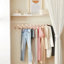 Merkloos Kledinghangers - Broekhangers - 20 Stuks - Anti slip - Roze - Fluweel Hot