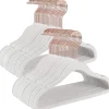 Merkloos Kledinghangers voor Kinderen - Set van 50 - Fluweel - Anti-Slip - Wit Hot