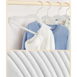 Merkloos Kledinghangers voor Kinderen - Set van 50 - Fluweel - Anti-Slip - Wit Hot