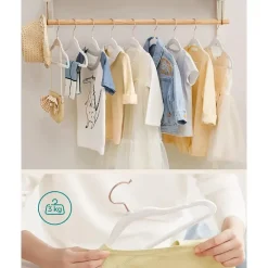 Merkloos Kledinghangers voor Kinderen - Set van 50 - Fluweel - Anti-Slip - Wit Hot