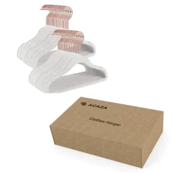 Merkloos Kledinghangers voor Kinderen - Set van 50 - Fluweel - Anti-Slip - Wit Hot