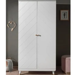 Vipack Kledingkast Billy 2 deuren MDF - wit/goud Online