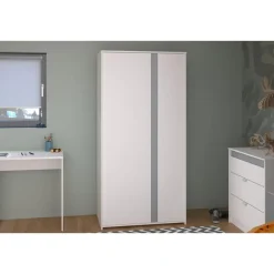 Leen Bakker Kledingkast Bobby 2-deurs - wit - 182x90x51 cm Sale