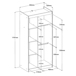 Leen Bakker Kledingkast Charly 2-deurs - acaciakleur - 180x85x52 cm Sale
