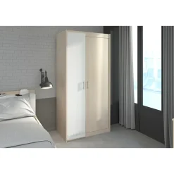 Leen Bakker Kledingkast Charly 2-deurs - acaciakleur - 180x85x52 cm Sale