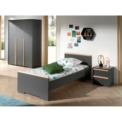 Vipack Kledingkast London 146cm met 3 deuren - antraciet Clearance