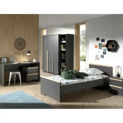 Vipack Kledingkast London 146cm met 3 deuren - antraciet Clearance