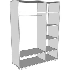 Vipack Kledingkast London 146cm met 3 deuren - antraciet Clearance