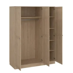 Leen Bakker Kledingkast Lynn 3-deurs - eikenkleur - 200x147x62 cm Hot