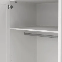 Leen Bakker Kledingkast Lynn 3-deurs - wit - 200x147x62 cm Discount