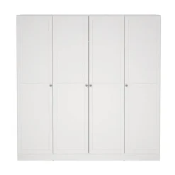Leen Bakker Kledingkast Lynn 4-deurs - wit - 200x196x62 cm Clearance