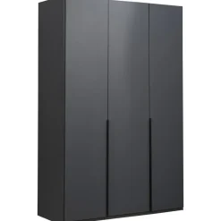 Leen Bakker Kledingkast Milaan 3-deurs- grafiet - 208x135x58 cm Sale