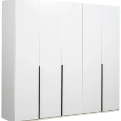 Leen Bakker Kledingkast Milaan 5-deurs - wit - 208x225x58 cm Sale