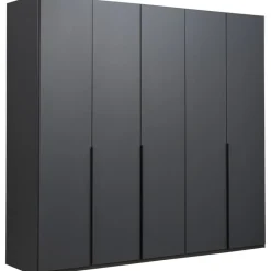 Leen Bakker Kledingkast Milaan 5-deurs - grafiet - 236x225x58 cm Best
