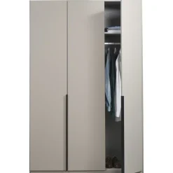 Leen Bakker Kledingkast Milaan 3-deurs - greige - 208x135x58 cm Clearance