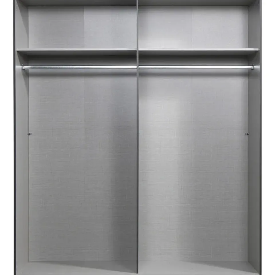 Leen Bakker Kledingkast Milaan 4-deurs - grafiet - 236x180x58 cm New