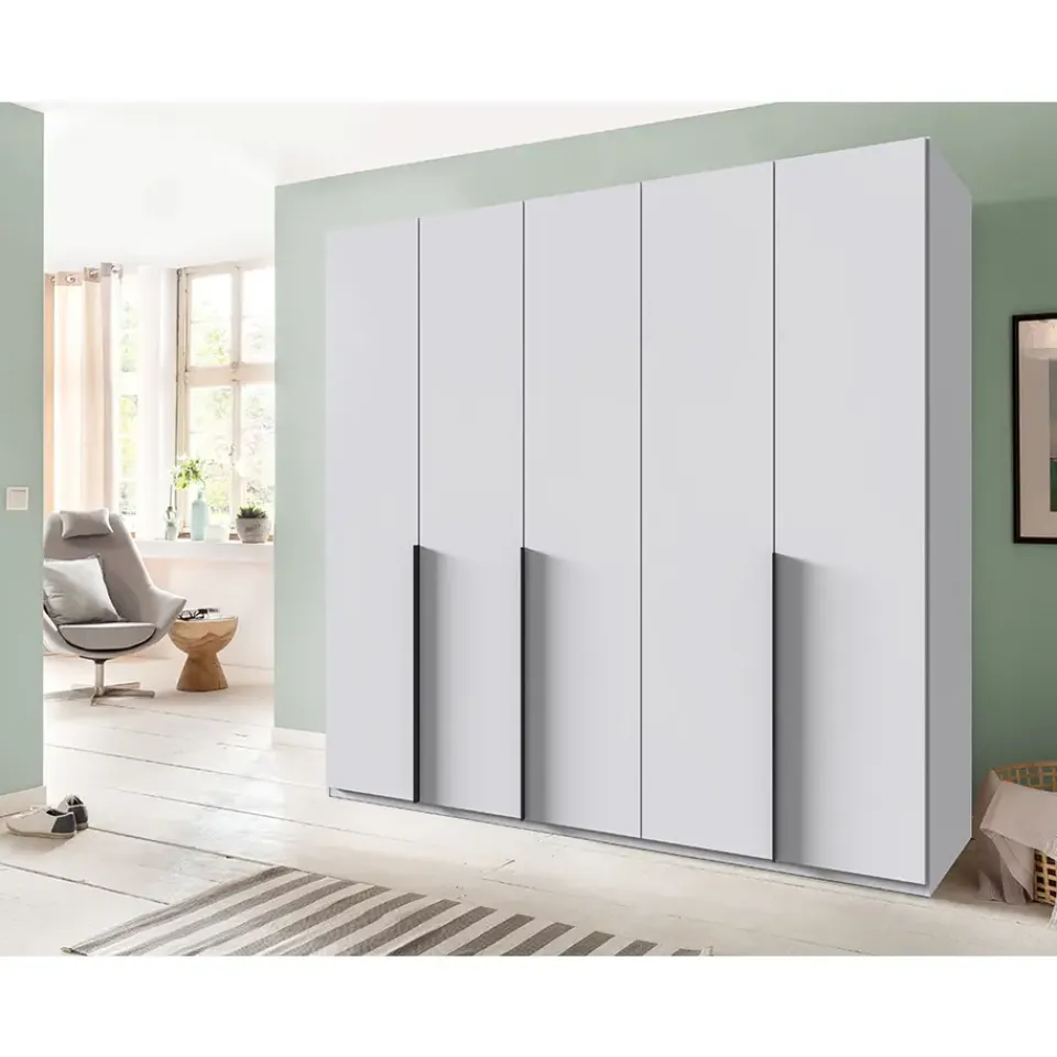 Leen Bakker Kledingkast Milaan 5-deurs - wit - 236x225x58 cm Best