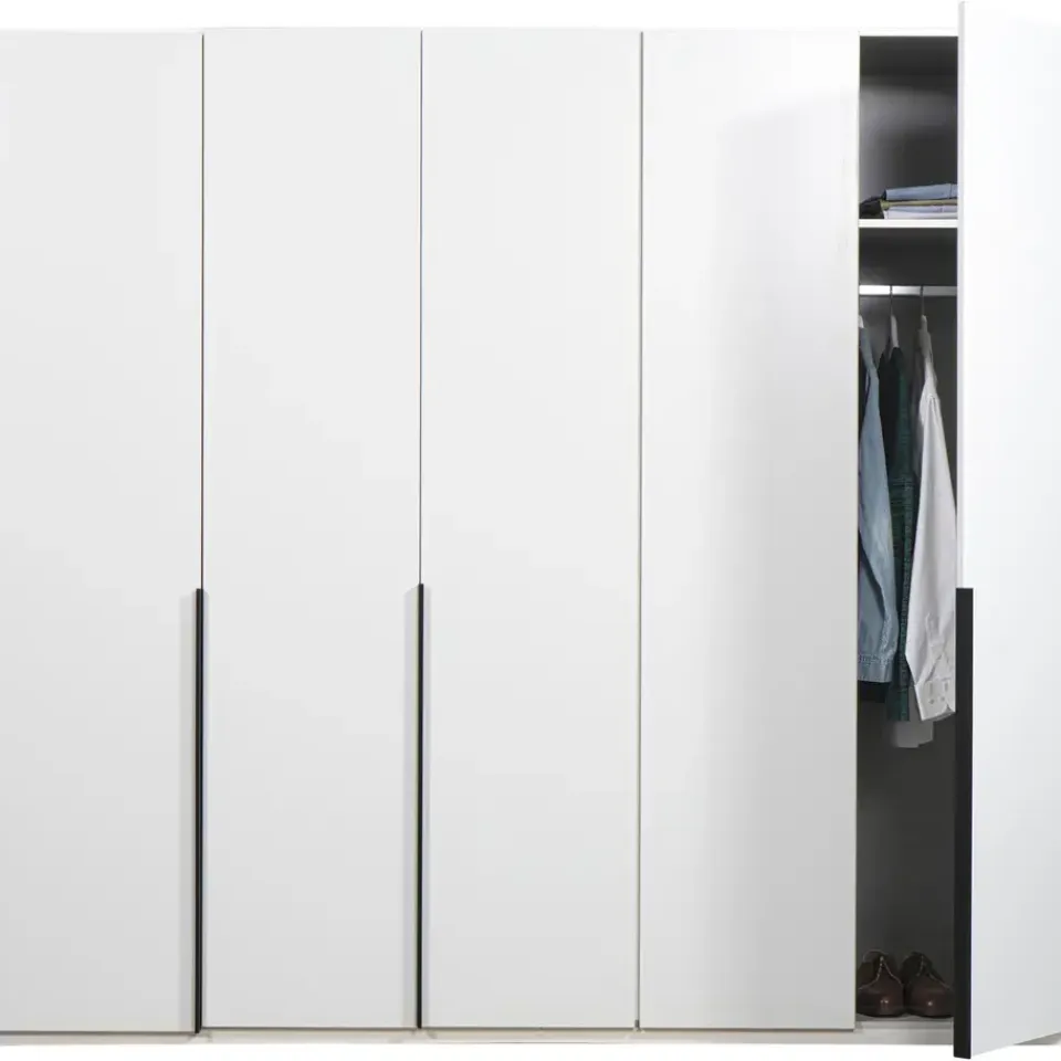 Leen Bakker Kledingkast Milaan 5-deurs - wit - 236x225x58 cm Best