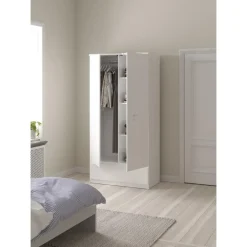 Leen Bakker Kledingkast Naia 2-deurs - hoogglans wit - 50x99x201 cm Hot